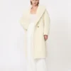 Teddy Bear Icon Coat i alpacka och ull, vit