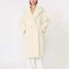 Teddy Bear Icon Coat i alpacka och ull, vit