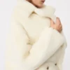 Teddy Bear Icon Coat i alpacka och ull, vit