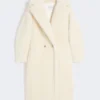 Teddy Bear Icon Coat i alpacka och ull, vit