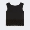 Top i poplin och makramespets, svart Top i poplin och makramespets, svart