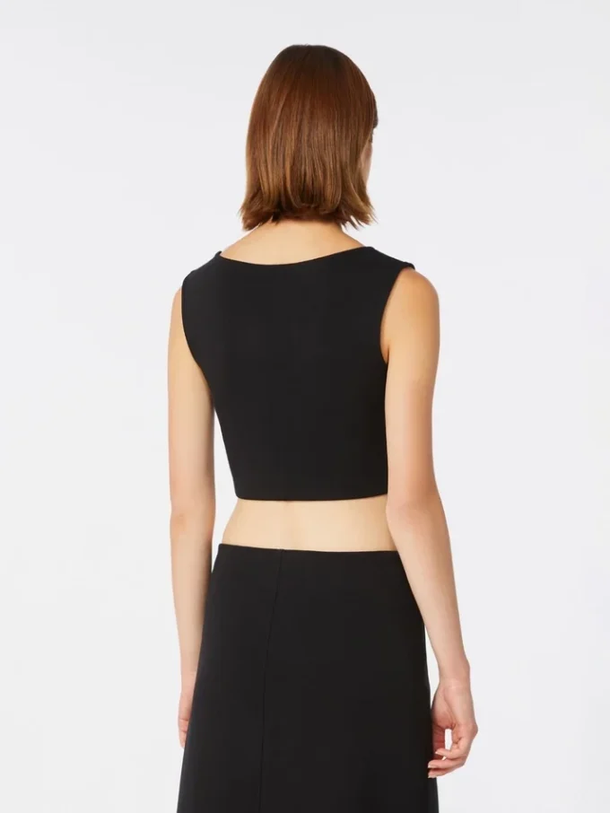 Topp i scuba-jersey, svart Topp i scuba-jersey, svart