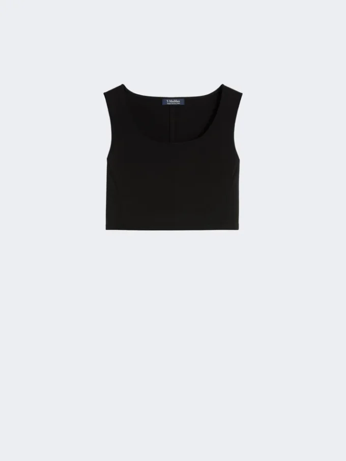 Topp i scuba-jersey, svart Topp i scuba-jersey, svart