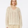 Tröja i bomullsgarn och paljetter, beige