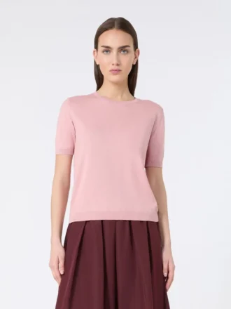 Tröja i siden och bomull, rosa
