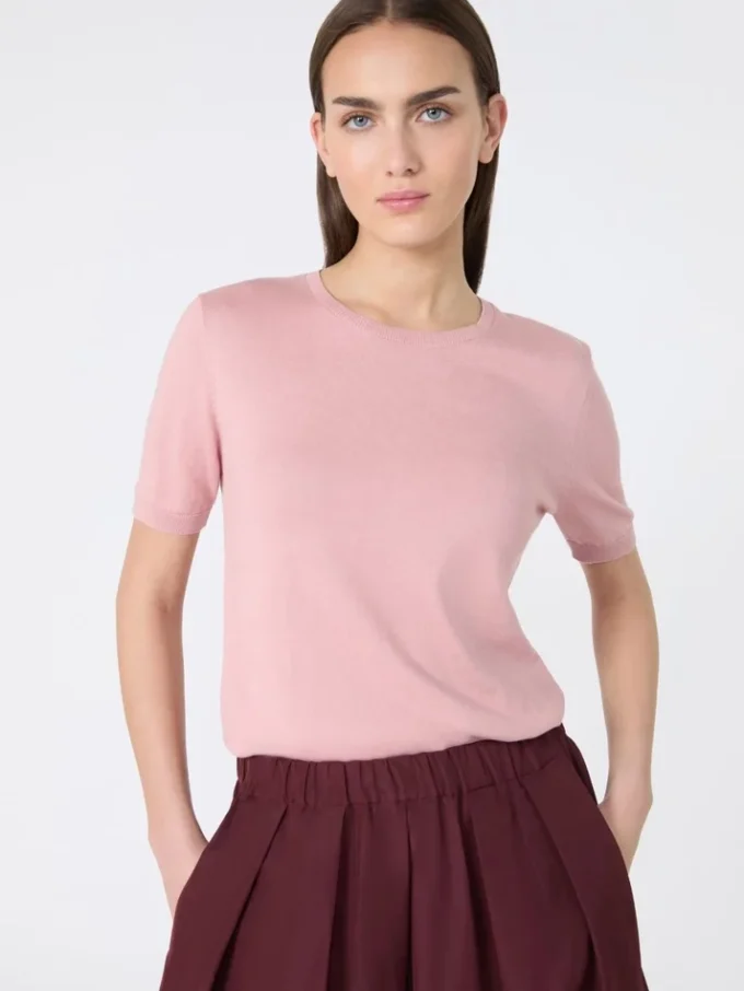 Tröja i siden och bomull, rosa Tröja i siden och bomull, rosa