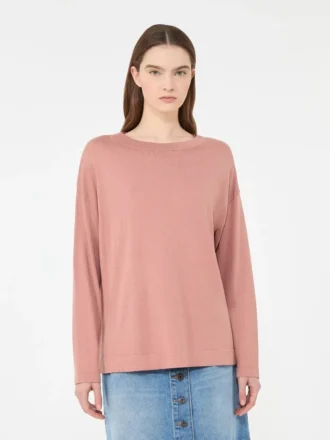 Tröja i silke- och bomullsgarn, rosa