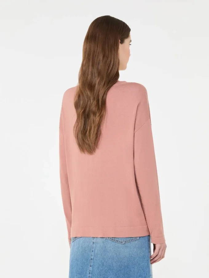 Tröja i silke- och bomullsgarn, rosa Tröja i silke- och bomullsgarn, rosa