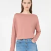 Tröja i silke- och bomullsgarn, rosa Tröja i silke- och bomullsgarn, rosa