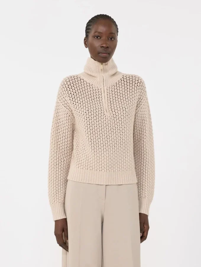 Tröja i ull, kashmir och lurex, albino Tröja i ull, kashmir och lurex, albino