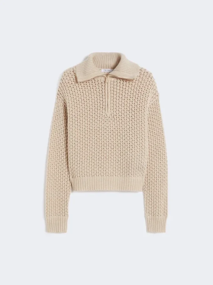 Tröja i ull, kashmir och lurex, albino Tröja i ull, kashmir och lurex, albino