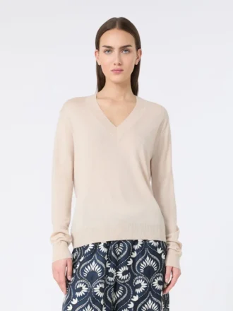 Tröja i ull och kashmir, beige