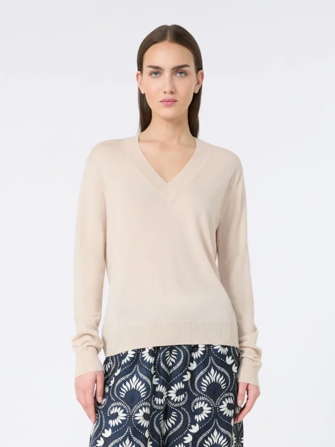 Tröja i ull och kashmir, beige Tröja i ull och kashmir, beige