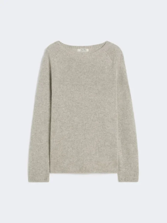 Tröja i ull- och kashmirgarn, beige Tröja i ull- och kashmirgarn, beige