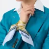 Tryckt silkescarf, ljusblå Tryckt silkescarf, ljusblå