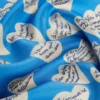 Tryckt silkescarf, marinblå Tryckt silkescarf, marinblå