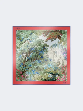 Tryckt silkesfoulard, antikrosa