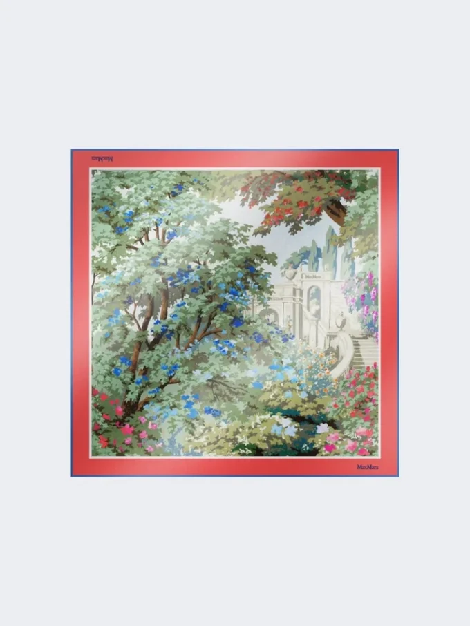 Tryckt silkesfoulard, antikrosa Tryckt silkesfoulard, antikrosa