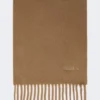 Ullhalsduk med broderi, brun Ullhalsduk med broderi, brun