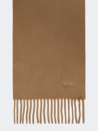 Ullhalsduk med broderi, brun