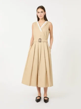Vattenavvisande gabardinklänning, beige