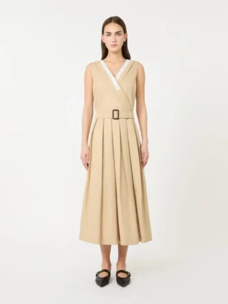 Vattenavvisande gabardinklänning, beige