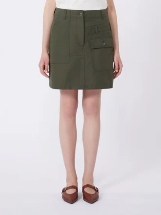 Vattenavvisande minikjol i canvas, khaki