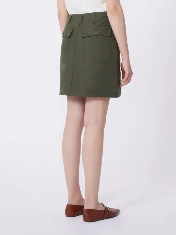 Vattenavvisande minikjol i canvas, khaki Vattenavvisande minikjol i canvas, khaki