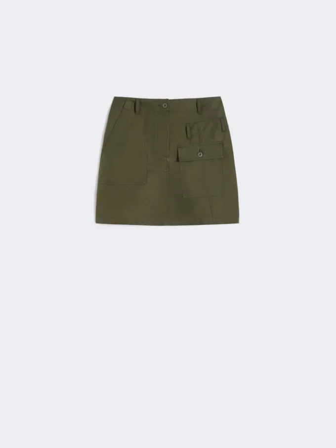 Vattenavvisande minikjol i canvas, khaki Vattenavvisande minikjol i canvas, khaki