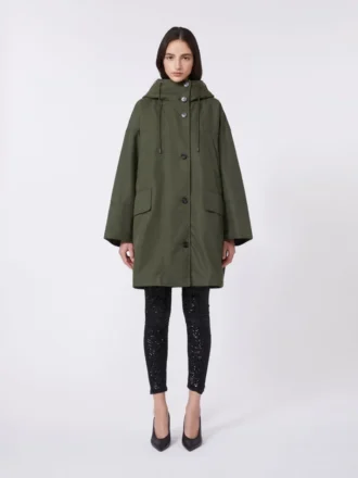 Vattenavvisande parkas i canvas, khaki