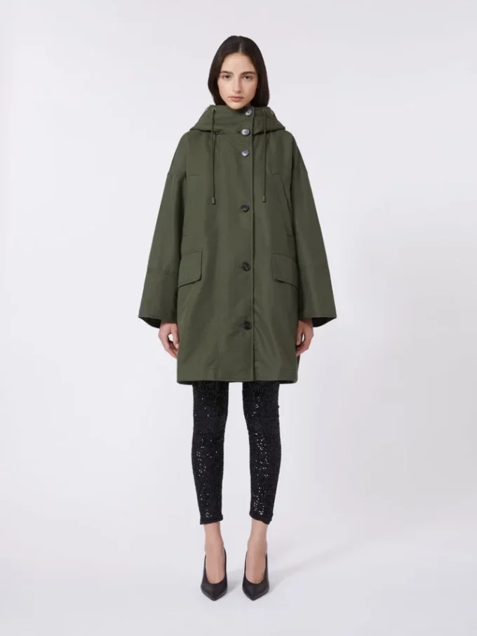 Vattenavvisande parkas i canvas, khaki Vattenavvisande parkas i canvas, khaki