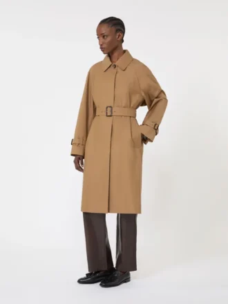 Vattenavvisande trenchcoat i bomullsblandning, brun