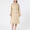 Vattenavvisande trenchcoat i gabardin med tryck, plommon Vattenavvisande trenchcoat i gabardin med tryck, plommon