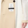 Vattenavvisande trenchcoat i gabardin med tryck, plommon Vattenavvisande trenchcoat i gabardin med tryck, plommon