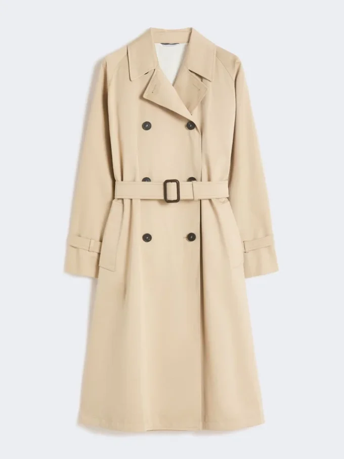 Vattenavvisande trenchcoat i gabardin med tryck, plommon Vattenavvisande trenchcoat i gabardin med tryck, plommon