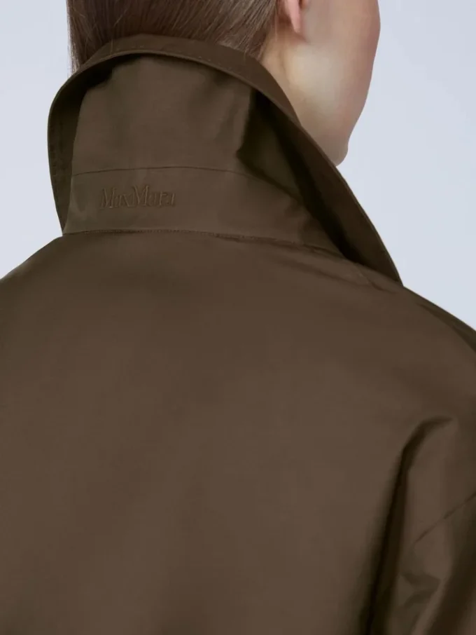 Vattenavvisande trenchcoat i twill med bälte, chokladbrun Vattenavvisande trenchcoat i twill med bälte, chokladbrun