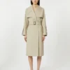 Vattenavvisande trenchcoat i twill med bälte, sand Vattenavvisande trenchcoat i twill med bälte, sand