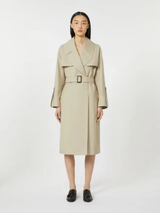 Vattenavvisande trenchcoat i twill med bälte, sand