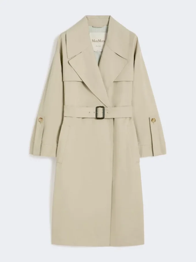 Vattenavvisande trenchcoat i twill med bälte, sand Vattenavvisande trenchcoat i twill med bälte, sand