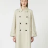 Vattenavvisande trenchcoat i twill med dubbelknäppning, naturfärgad Vattenavvisande trenchcoat i twill med dubbelknäppning, naturfärgad