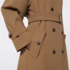 Vattenavvisande trenchcoat i ullgabardin, brun Vattenavvisande trenchcoat i ullgabardin, brun