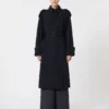 Vattenavvisande trenchcoat i ullgabardin, ultramarin Vattenavvisande trenchcoat i ullgabardin, ultramarin