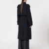 Vattenavvisande trenchcoat i ullgabardin, ultramarin Vattenavvisande trenchcoat i ullgabardin, ultramarin