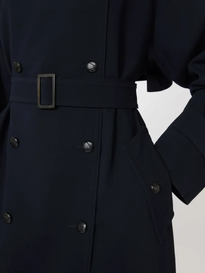 Vattenavvisande trenchcoat i ullgabardin, ultramarin Vattenavvisande trenchcoat i ullgabardin, ultramarin