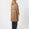 Vattenavvisande vadderad parkas i canvas, kamel