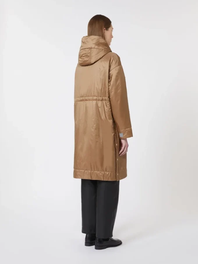 Vattenavvisande vadderad parkas i canvas, kamel