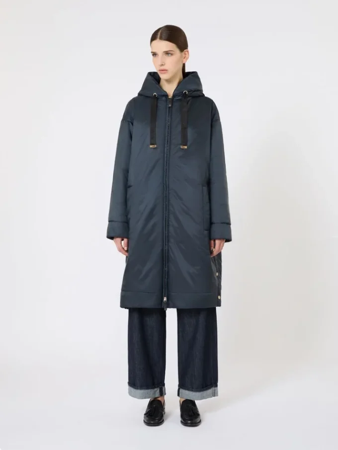 Vattenavvisande, vadderad parkas i canvas, midnattsblå Vattenavvisande, vadderad parkas i canvas, midnattsblå