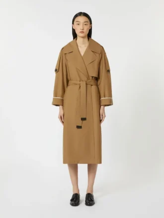 Överdimensionerad vattenavvisande trenchcoat i twill, brun