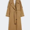 Överdimensionerad vattenavvisande trenchcoat i twill, brun Överdimensionerad vattenavvisande trenchcoat i twill, brun