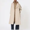 Överdimensionerad vattenavvisande trenchcoat i twill, sand Överdimensionerad vattenavvisande trenchcoat i twill, sand